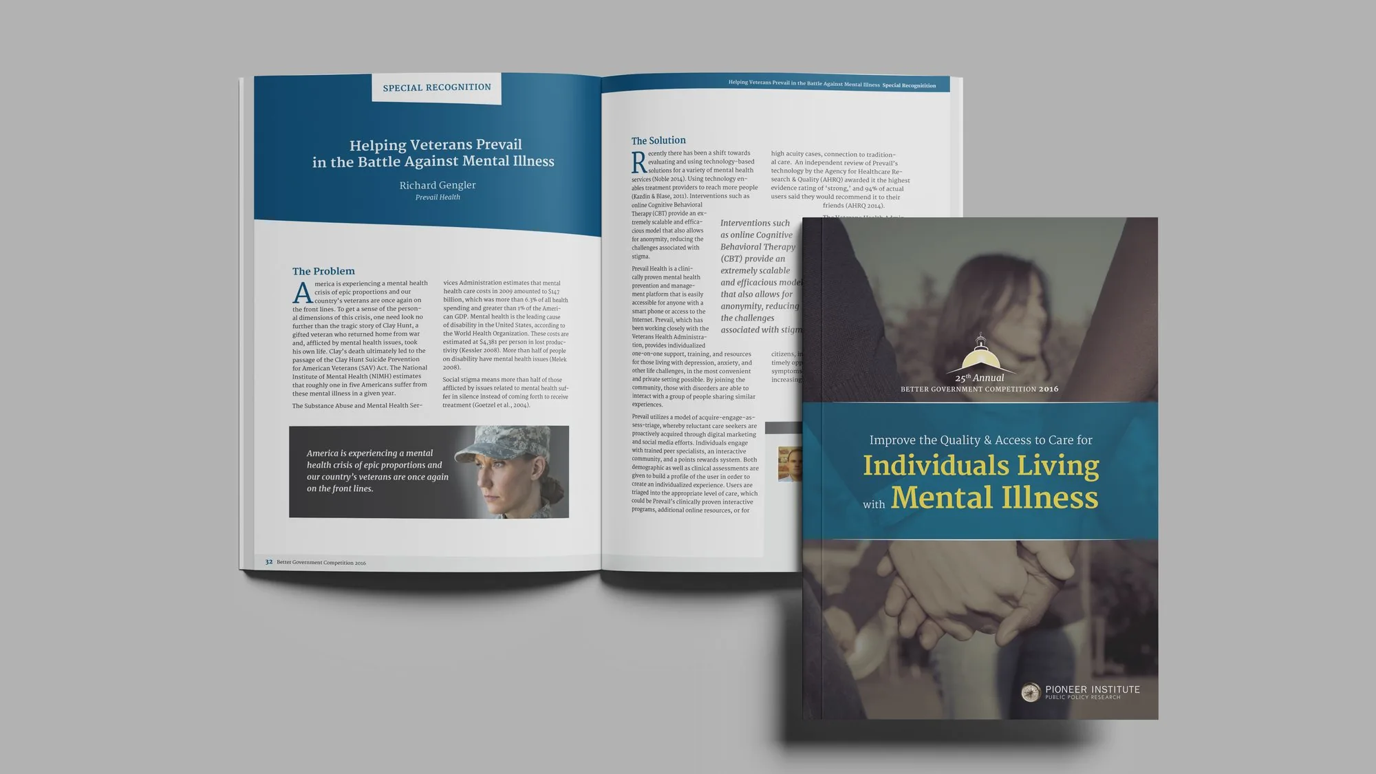 Better Government Competition 2016 compendium: cover and a Special Recognition entry spread