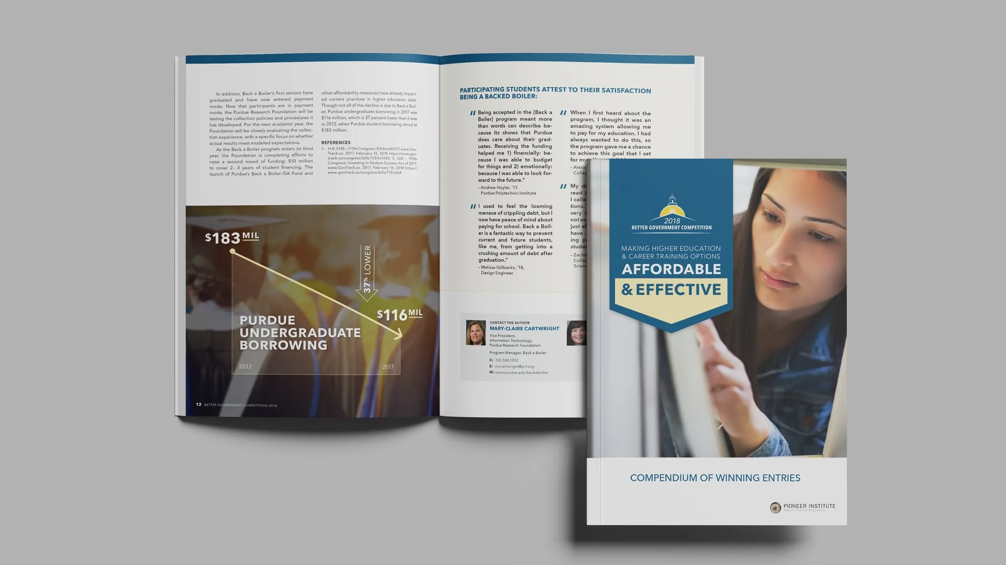 Better Government Competition 2018 compendium: cover and the Back a Boiler entry spread